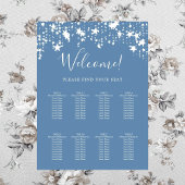 ほこりっぽい青い白い星9席チャート ポスター