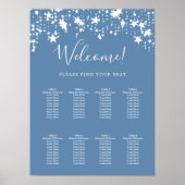 ほこりっぽい青い白い星9席チャート ポスター (正面)