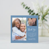 ほこりっぽい青い白い野結婚草の花 招待状 (スタンド正面)