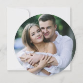 ほこりっぽい青い白い金ゴールドフローラ結婚写真 招待状 (裏面)