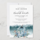 ほこりっぽい青い秋にカボチャが少し行く 招待状 (正面)