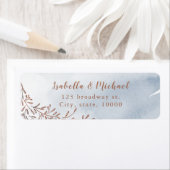 ほこりっぽい青い素朴なフローラ差出人住所 ラベル (インサイチュ)