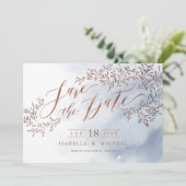 ほこりっぽい青い素朴なフローラ書は日付を保存 セーブザデート (スタンド正面)