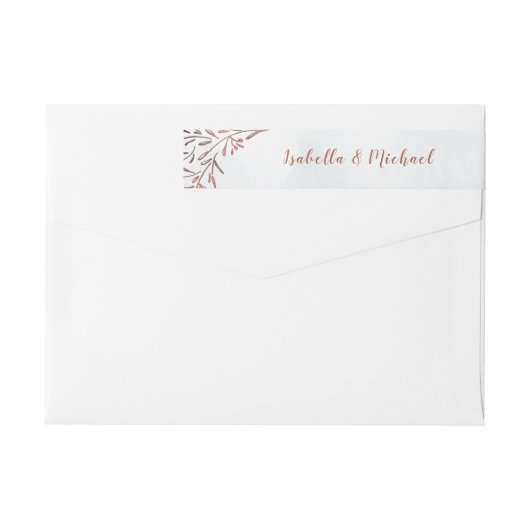 ほこりっぽい青い素朴なフローラ結婚の ラップアラウンドラベル (裏面)