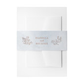 ほこりっぽい青い素朴なフローラ結婚の 招待状ベリーバンド (正面例)