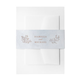 ほこりっぽい青い素朴なフローラ結婚の 招待状ベリーバンド