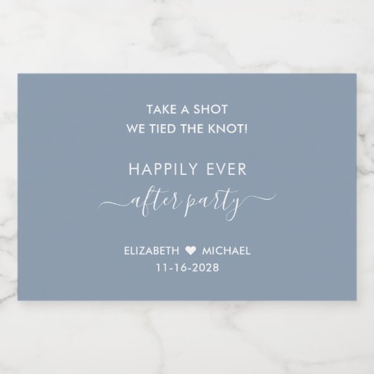 ほこりっぽい青い結婚披露宴の後ずっと幸せに リキュールボトルラベル (シングルラベル)