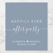 ほこりっぽい青い結婚披露宴の後ずっと幸せに ワインラベル (シングルラベル)