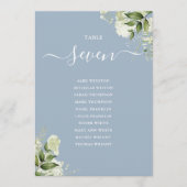 ほこりっぽい青い緑のシーティングプランテーブル番号 招待状 (正面)