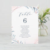 ほこりっぽい青い緑のテーブル番号座席表 招待状 (スタンド正面)