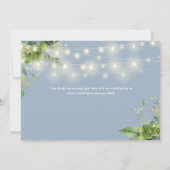 ほこりっぽい青い緑のフローラストリングライト サンキューカード (裏面)