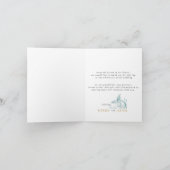 ほこりっぽい青い緑のユーカリ葉プス結婚ズの サンキューカード (内部)