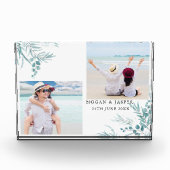 ほこりっぽい青い緑のユーカリ葉プス結婚ズの フォトブロック (正面)