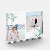 ほこりっぽい青い緑のユーカリ葉プス結婚ズの フォトブロック (左)