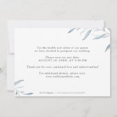 ほこりっぽい青い緑の写真が日付を変更 招待状 (裏面)