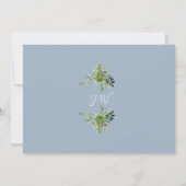 ほこりっぽい青い緑の写真の確認 サンキューカード (裏面)