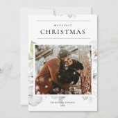 ほこりっぽい青い緑の冬の雪クリスマスの写真 (正面)