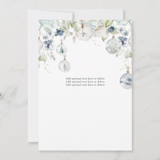 ほこりっぽい青い緑の冬の雪クリスマスの写真 (裏面)