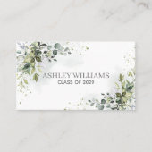 ほこりっぽい青い緑の卒業名カード名 名刺 (正面)