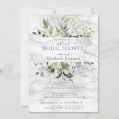 ほこりっぽい青い緑の大理石バーチャルシャワー 招待状 (正面)