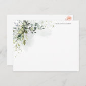 ほこりっぽい青い緑の文パーソナライズされた具 ノートカード (正面/裏面)