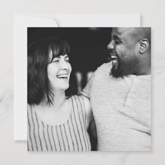 ほこりっぽい青い緑の植物写真結婚の写真 招待状 (裏面)