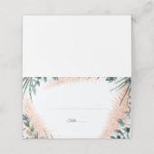 ほこりっぽい青い緑の水の色の結婚葉 プレイスカード (外部開封)