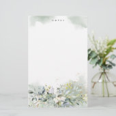 ほこりっぽい青い緑の葉葉パーソナライズされた 便箋 (スタンド正面)