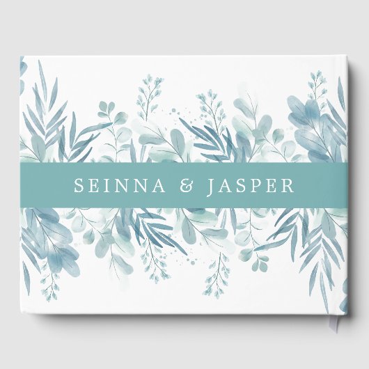 ほこりっぽい青い緑の野生結婚牧草地 ゲストブック (裏面)