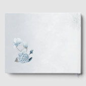 ほこりっぽい青い色合いの花ロマンチック ゲストブック (裏面)