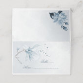 ほこりっぽい青い色合いの花座席表 プレイスカード (外部開封)