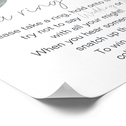 ほこりっぽい青い花がゲームにリングや輪を置く ポスター (角)