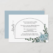 ほこりっぽい青い花とアーチ結婚フローラ エンクロージャーカード (正面/裏面)