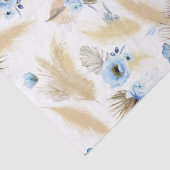 ほこりっぽい青い花とパンパスグラスエキゾチック 薄葉紙 (詳細)