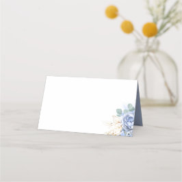 ほこりっぽい青い花と金ゴールド離れ緑のボホ プレイスカード