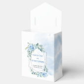 ほこりっぽい青い花と銀幾何学模様 フェイバーボックス (オープン)