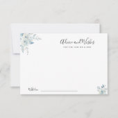 ほこりっぽい青い花のアドバイスとウィッシュカード サンキューカード (正面)