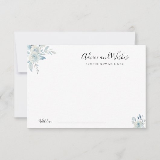 ほこりっぽい青い花のアドバイスとウィッシュカード サンキューカード (正面)