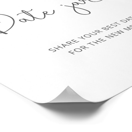 ほこりっぽい青い花のデート瓶看板。デートのアイデア ポスター (角)