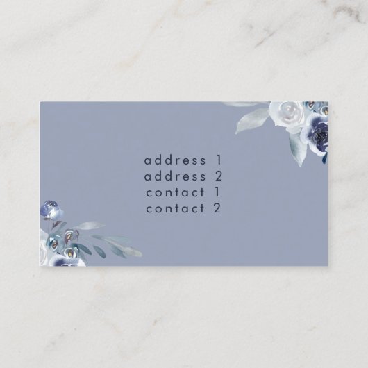 ほこりっぽい青い花のバイオリンの名刺 名刺 (裏面)