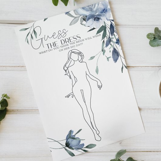 ほこりっぽい青い花のブライダルゲームはドレスを推測 チラシ