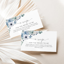 ほこりっぽい青い花のレシピカード挿入ページ エンクロージャーカード