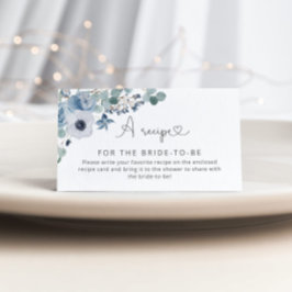ほこりっぽい青い花のレシピカード挿入 エンクロージャーカード