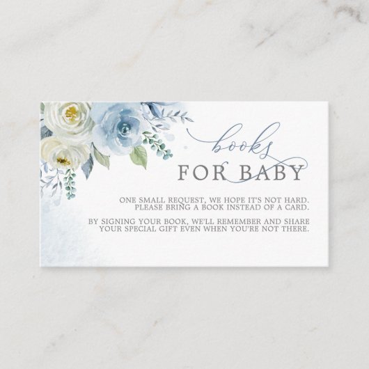 ほこりっぽい青い花の本ベビー囲いカード エンクロージャーカード (正面)