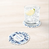 ほこりっぽい青い花の水の色ベビーシャワー ペーパーコースター (インサイチュ)