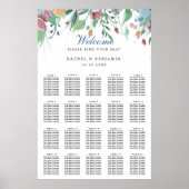 ほこりっぽい青い花の水結婚色の座席表 ポスター (正面)