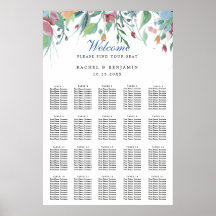 ほこりっぽい青い花の水結婚色の座席表