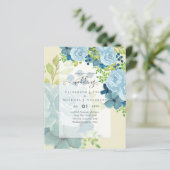 ほこりっぽい青い花の結婚式の招待 – 予算 (スタンド正面)