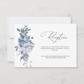 ほこりっぽい青い花の結婚披露宴カード サンキューカード (正面)