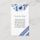 ほこりっぽい青い花の赤ちゃんシャワーベビー エンクロージャーカード (正面)